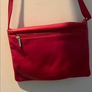 Gorgeous red leather ladies handbag